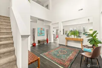 The entry immediately opens high and wide.