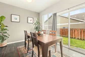 Dining area off of the kitchen is well positioned.