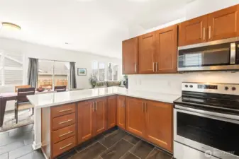 Your view from the kitchen connected to the dining area.