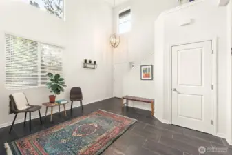 Let's revisit the entry as we turn to go upstairs...