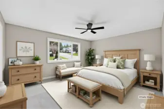 Virtually staged bedroom