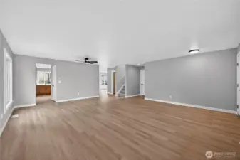 Living room from front corner