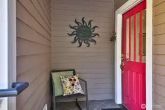 Front entrance with room to sit.