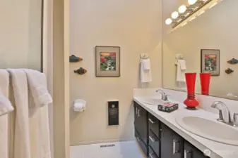 Guest bath with shower.