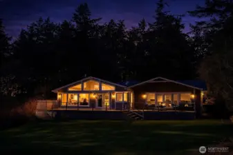 Exterior in early eve.