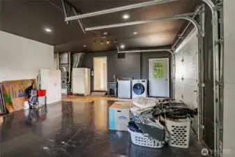 Large 2-car garage was used as a theatre room and laundry