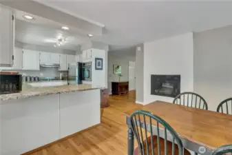 Dining room fireplace