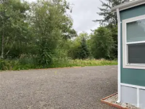 Open space behind unit