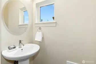 Powder room on main floor.