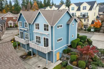 Back of home showing private 2 car oversized garage.