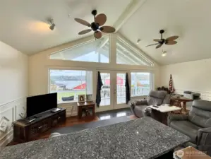 Skylights and floor to ceiling windows