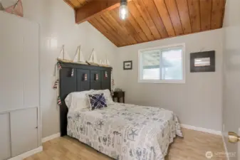 Bedroom number 2, plenty of space for full size bed with custom built in headboard