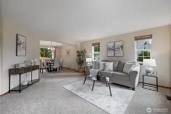 Enter into the bright and beautiful living room.