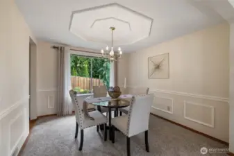 Enjoy the beautiful view of the private backyard.