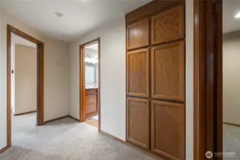 Upstairs landing with lots of storage!