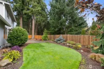 This beautiful backyard is so private, you will forget you have neighbors.