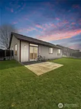 Rear View Of Home, Large Patio & Fenced Rear Yard, Dog Kennel, Underground Sprinklers