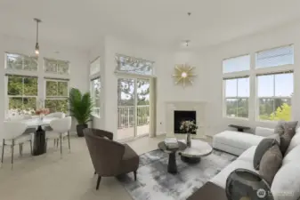 Virtually staged living/dining