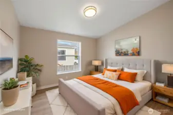 Virtually staged bedroom 2