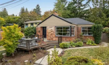 Beautifully situated on the corner of a dead-end street 1 block from Andrews Bay on Lk WA= DREAMY