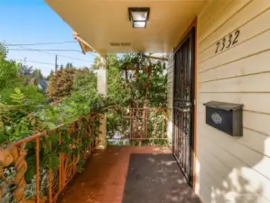 Covered front porch entry