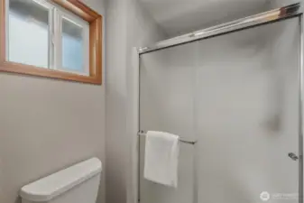 A closer look at the ensuite bathroom - this is the toilet/shower room.