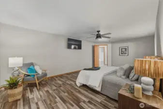 The 2nd walk-in closet is behind you in this photo of the Primary Suite.