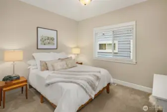 An additional room on main works as a bedroom for this family