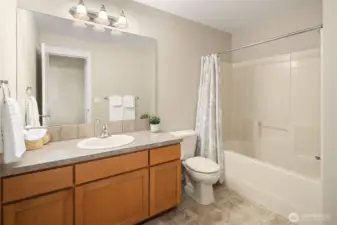 Second Bathroom upstairs with tub,