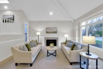 Cozy Living Room with Gas Fireplace.