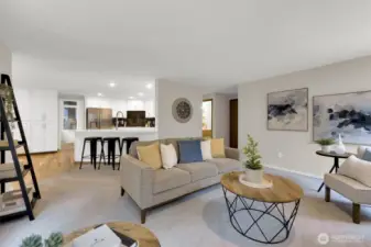 Family room looking back at Kitchen.