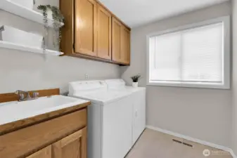 Laundry with new floor.