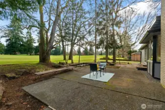 Large patio looks out to the 12th green