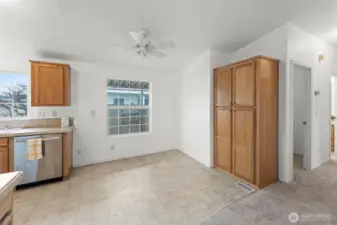 Kitchen dining area and pantry cabinet