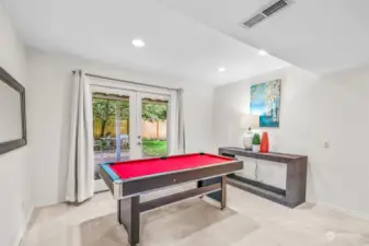 Space for a pool table, poker table, or seating area!