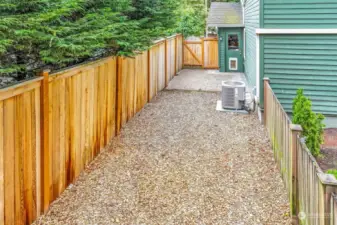 Fenced-in dog run & side yard area.