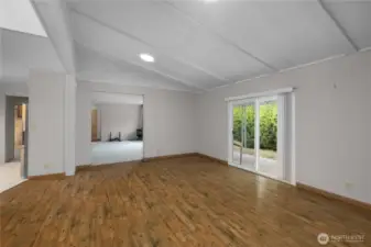 Alternate view from living room into 2nd living space off entry way!