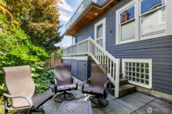 Back patio with direct access to the kitchen.