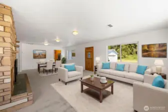 Living and dining in one great room.