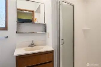 Private primary bath with walk in shower