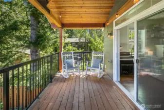 Covered back deck off living room