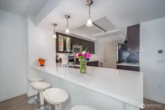 Designer kitchen with plenty of counter space for your culinary needs.