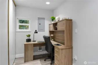 Renovation effort carved out this perfect office area.