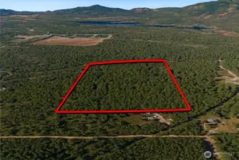 Overhead view with approximate boundaries in red.