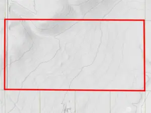 Approximate boundaries in red with approximate topography.