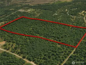 Overhead view with approximate boundaries in red.