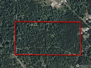 Overhead view with approximate boundaries in red.