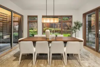 Dining Room is perfect for entertaining with French doors leading to the backyard, private oasis.