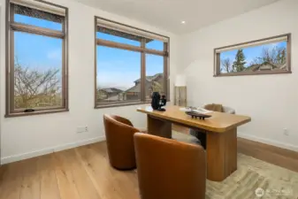 Main floor Den/Bedroom with attached 3/4 bath.