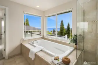 Spa-like primary bathroom